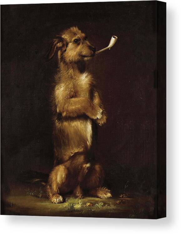 Edwin Landseer Canvas Print featuring the painting Standing to Attention by Edwin Landseer