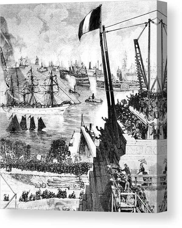 1885 Canvas Print featuring the photograph Statue Of Liberty, 1885 by Granger