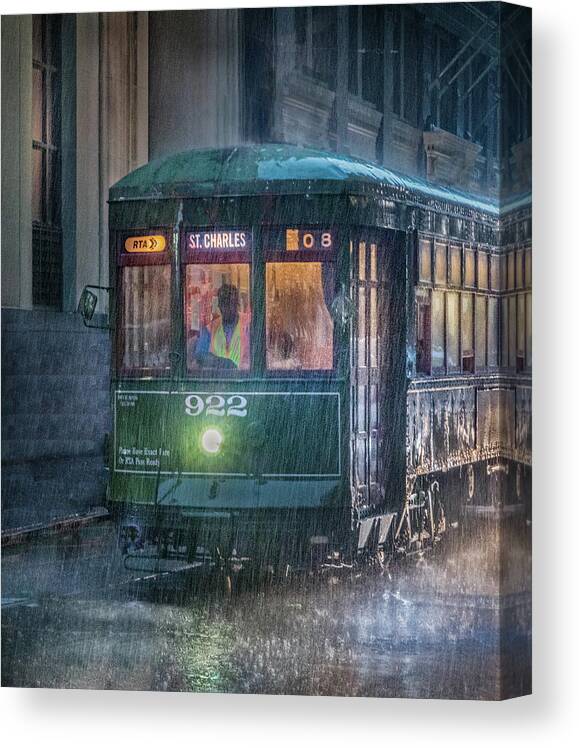 New Orleans Canvas Print featuring the photograph Stormy Trolly Ride by James Woody