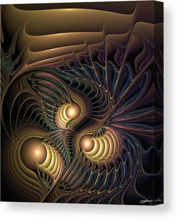 Abstract Canvas Print featuring the digital art Tertiary Harmonics by Casey Kotas