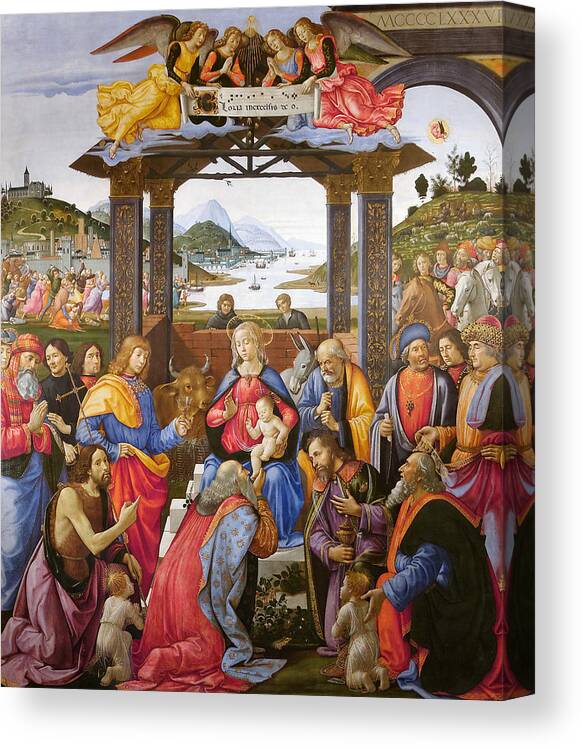 15th Century Painters Canvas Print featuring the painting The Adoration of the Magi by Domenico Ghirlandaio