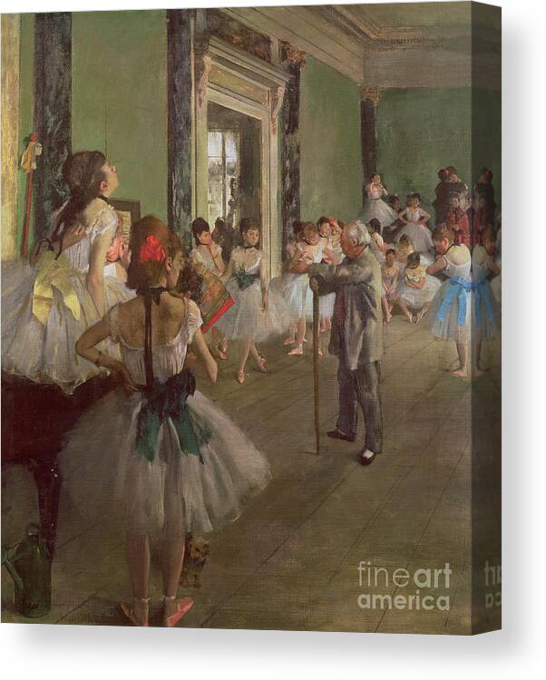 The Canvas Print featuring the painting The Dancing Class by Edgar Degas