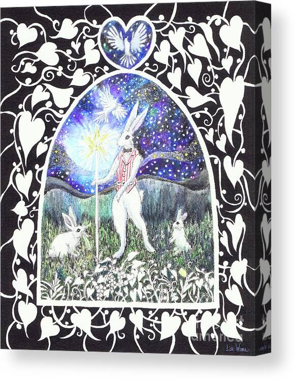 Storybook Art Canvas Print featuring the painting The Magician by Lise Winne