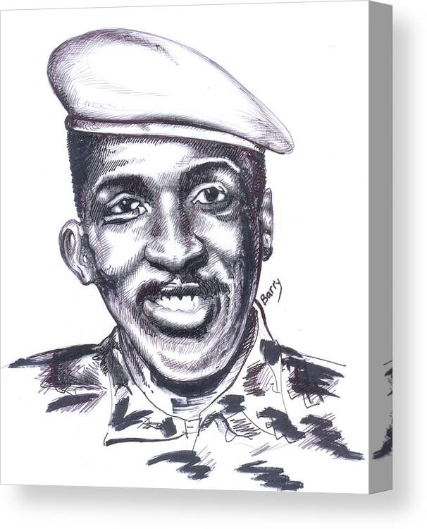 Portrait Canvas Print featuring the painting Thomas Sankara 02 by Emmanuel Baliyanga
