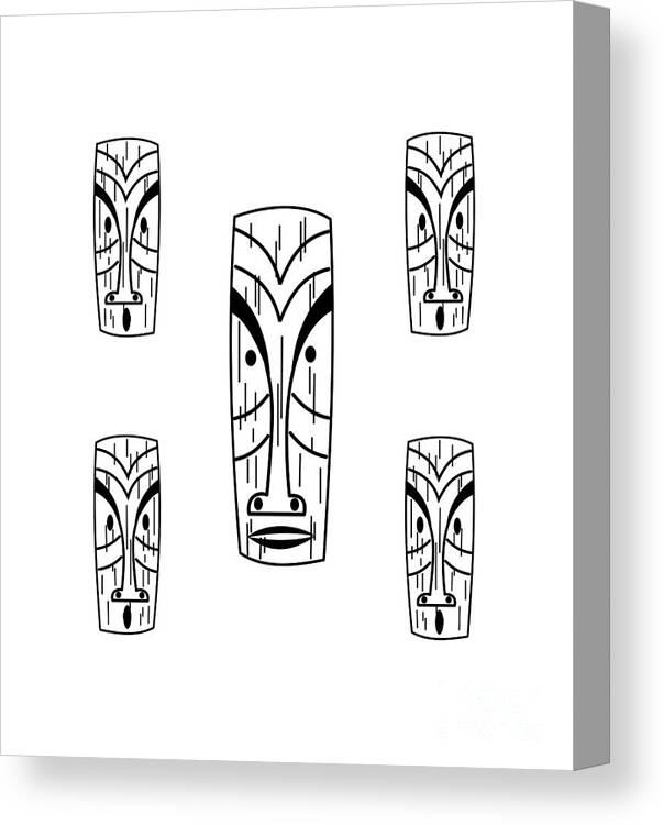 Mid Century Modern Canvas Print featuring the digital art Tikis by Donna Mibus