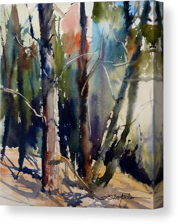 Trees Canvas Print featuring the painting Trunk Show by Sandra Strohschein