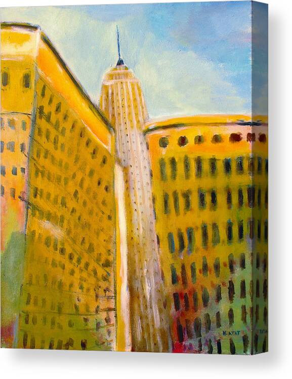 Abstract Cityscape Canvas Print featuring the painting View From The 33 St by Habib Ayat