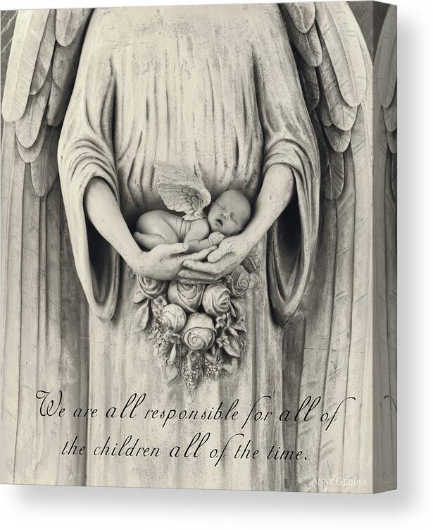Words Canvas Print featuring the photograph We Are All Responsible by Anne Geddes