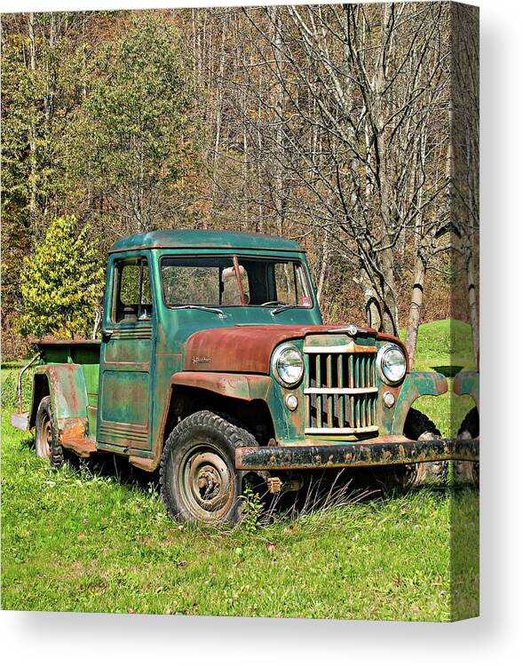 Vehicle Canvas Print featuring the photograph Willys Jeep Pickup Truck by Steve Harrington