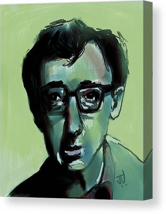 Woody Allen Canvas Print featuring the painting Woody by Jim Vance