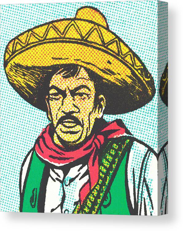 Accessories Canvas Print featuring the drawing Mexican #1 by CSA Images