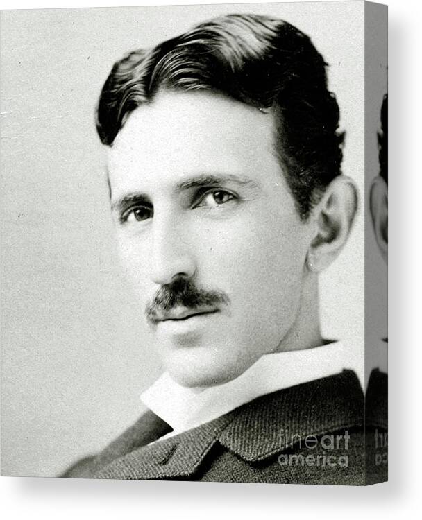 19th Century Canvas Print featuring the photograph Portrait Of Nikola Tesla, 1890 by Napoleon Sarony