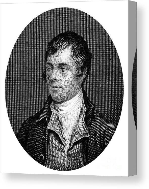 Engraving Canvas Print featuring the drawing Robert Burns, Scottish Poet, 1877 by Print Collector