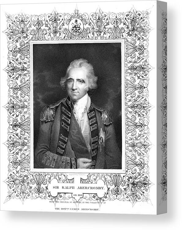 Engraving Canvas Print featuring the drawing Sir Ralph Abercromby, British #1 by Print Collector