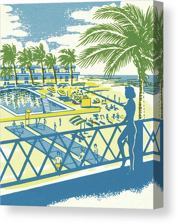 Accommodate Canvas Print featuring the drawing Tropical Vacation by CSA Images