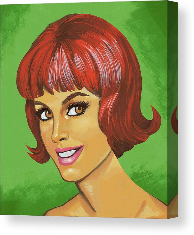 Adult Canvas Print featuring the drawing Portrait of a Woman #124 by CSA Images
