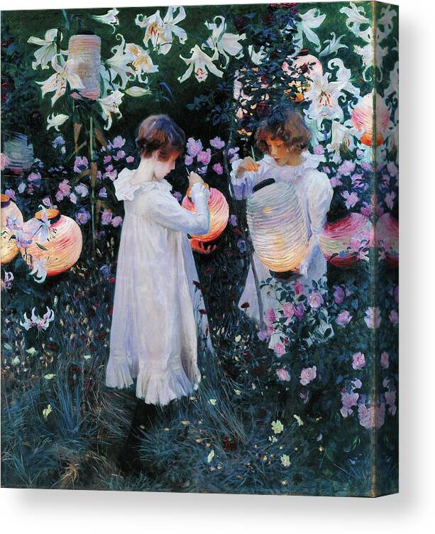 Figurative Canvas Print featuring the painting Carnation, Lily, Lily, Rose by John Singer Sargent