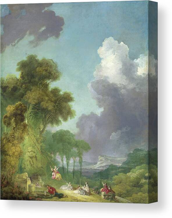 Romantic Canvas Print featuring the painting The Swing by Jean-honore Fragonard