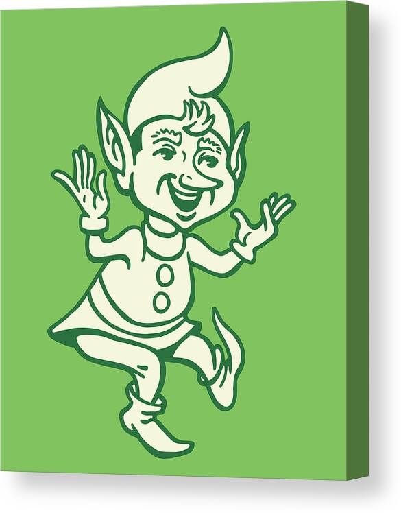 Activity Canvas Print featuring the drawing Elf #3 by CSA Images