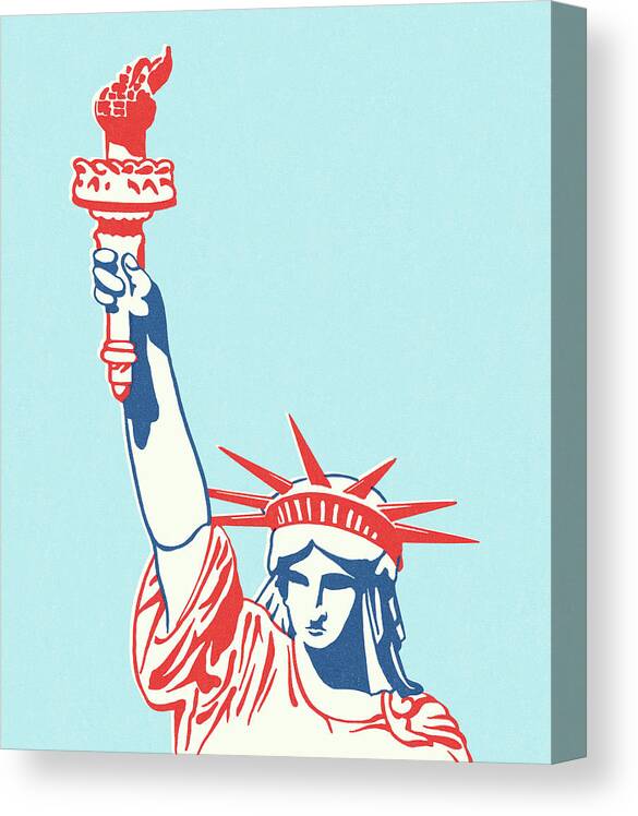 4th Of July Canvas Print featuring the drawing Statue of Liberty #31 by CSA Images