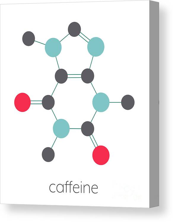 Caffeine Canvas Print featuring the photograph Caffeine Stimulant Molecule #5 by Molekuul/science Photo Library