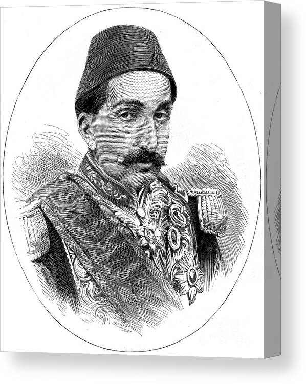 Engraving Canvas Print featuring the drawing Abdul Hamid II, Sultan Of Turkey, 19th by Print Collector