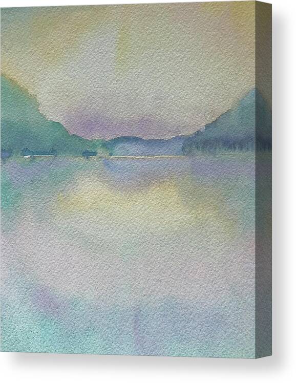 Moody Canvas Print featuring the painting Abstract Moody Lake by Luisa Millicent