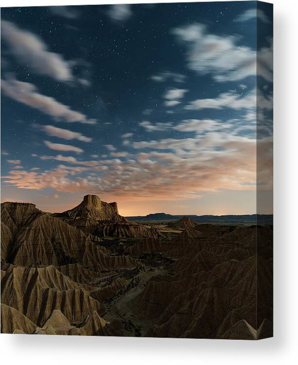 Scenics Canvas Print featuring the photograph Bardenas Reales- Sunset by Www.flickr