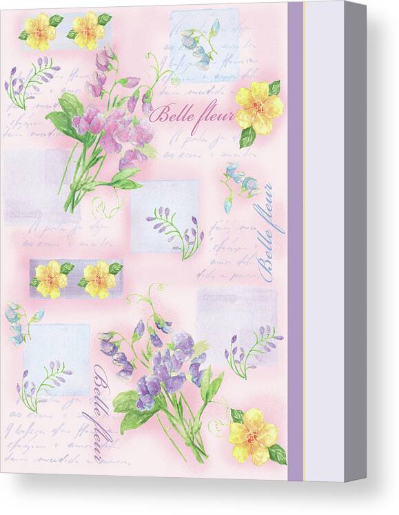 Belle Fleur In Lavender Canvas Print featuring the painting Belle Garden by Maria Trad