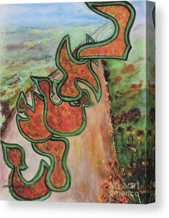 Beshert Inevitable Predestined Canvas Print featuring the painting BESHERT cc19 by Hebrewletters SL