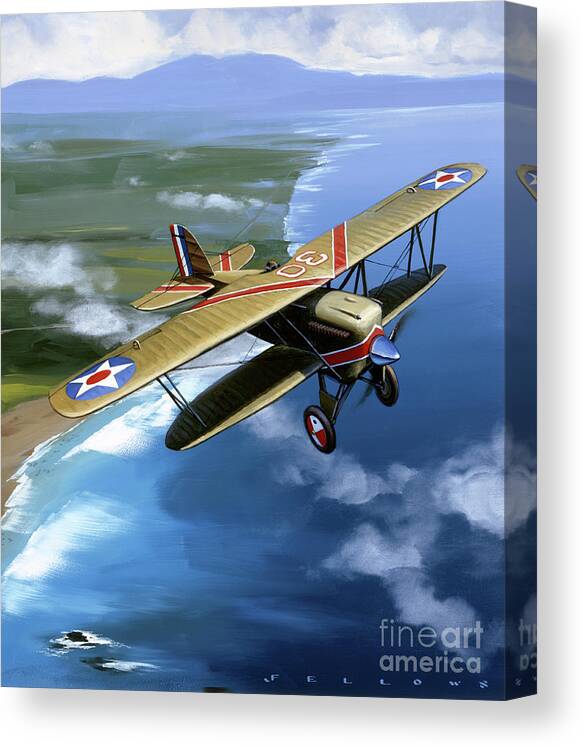 Military Aircraft Canvas Print featuring the painting Boeing PW-9/FB by Jack Fellows