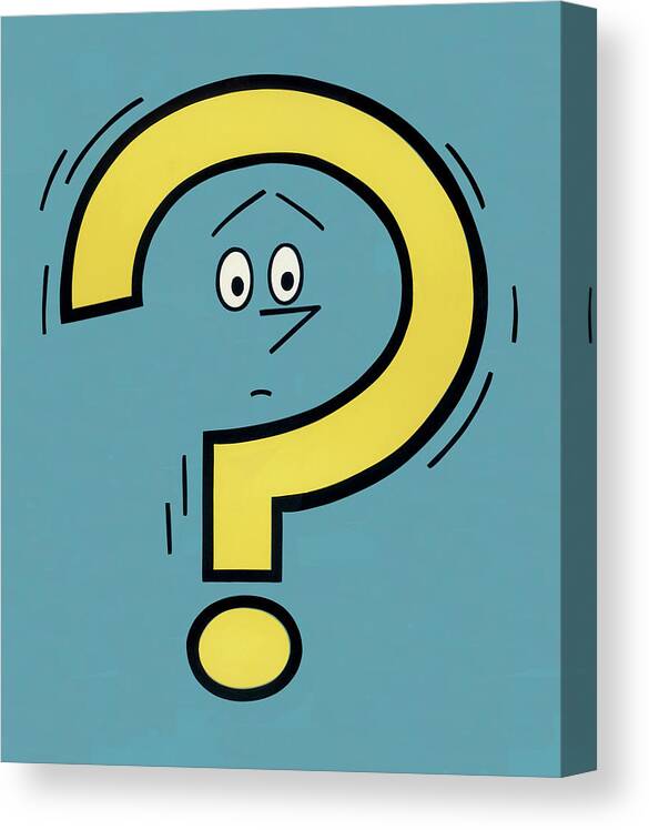 ? Canvas Print featuring the drawing Confused Question Mark by CSA Images