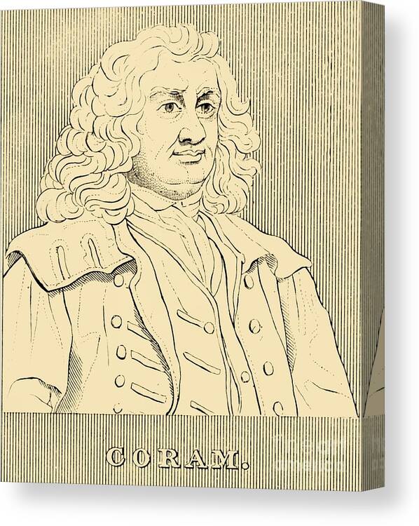 Engraving Canvas Print featuring the drawing Coram by Print Collector