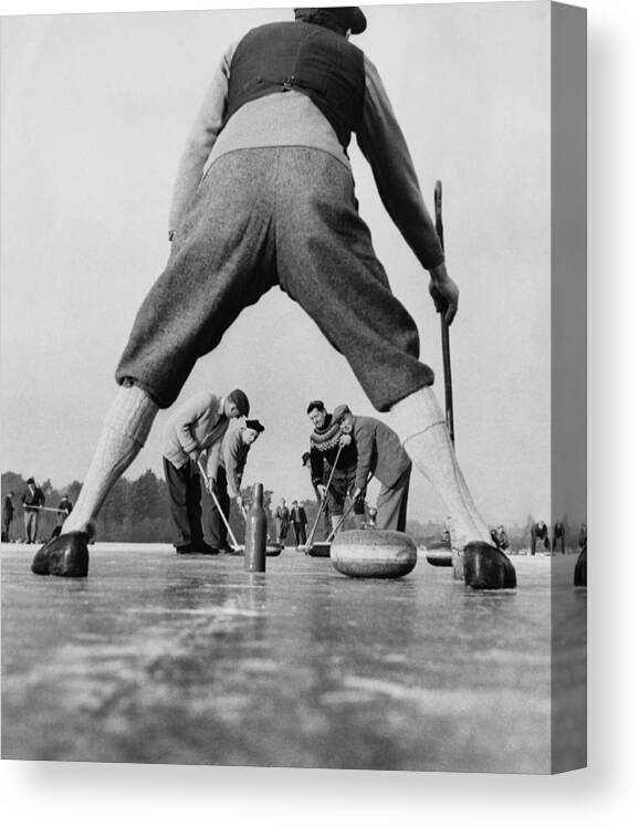 People Canvas Print featuring the photograph Curling At Stormont Loch by Keystone
