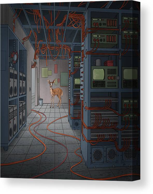  Canvas Print featuring the digital art Data _ Center by EvanArt - Evan Miller