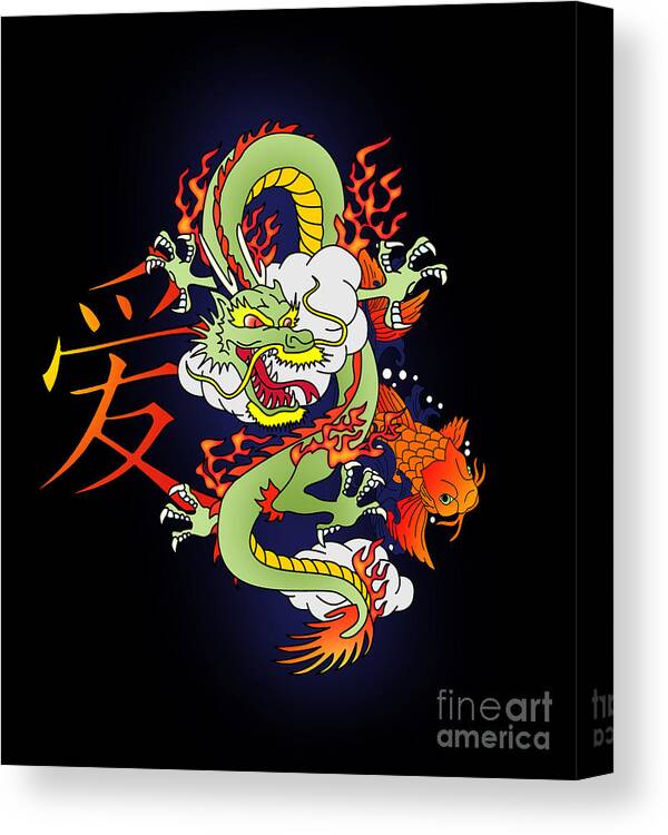 Dragon Canvas Print featuring the digital art Dragon winding by Mark Ashkenazi
