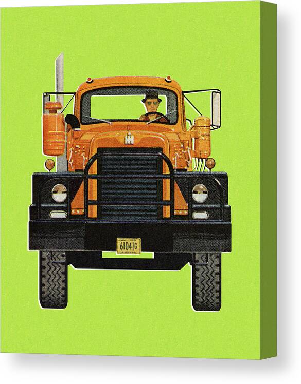 Campy Canvas Print featuring the drawing Front of a Truck by CSA Images