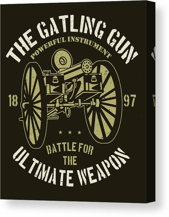 Gatling Canvas Print featuring the digital art Gatling gun by Long Shot