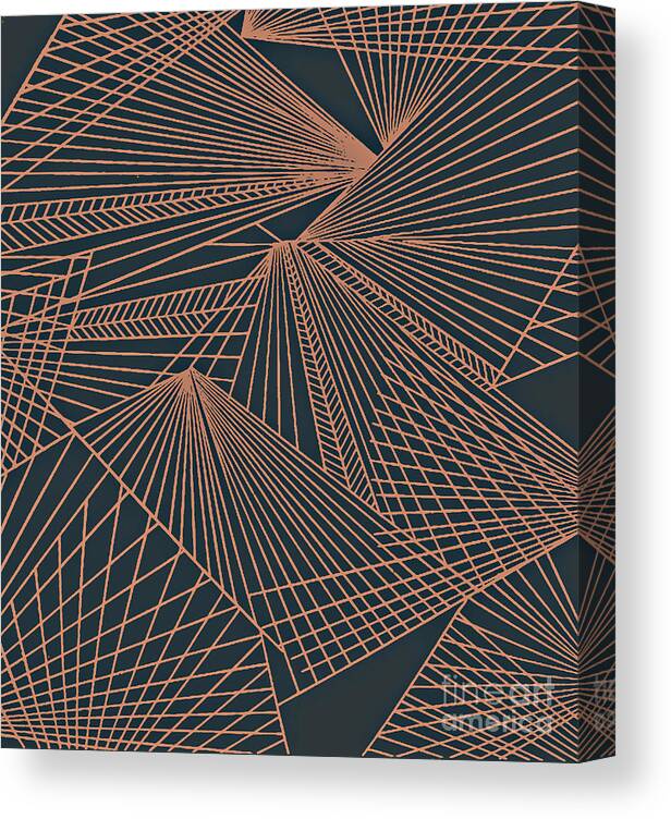Geometric Patterns Canvas Print featuring the painting Geometric pattern 3-colour-3 by Katerina Stamatelos