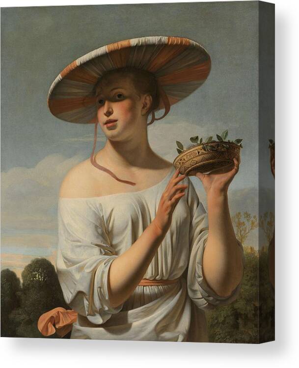 ethiek systeem Napier Girl in a Large Hat. Jonge vrouw met brede hoed. Canvas Print / Canvas Art  by Caesar Boetius van Everdingen - Fine Art America