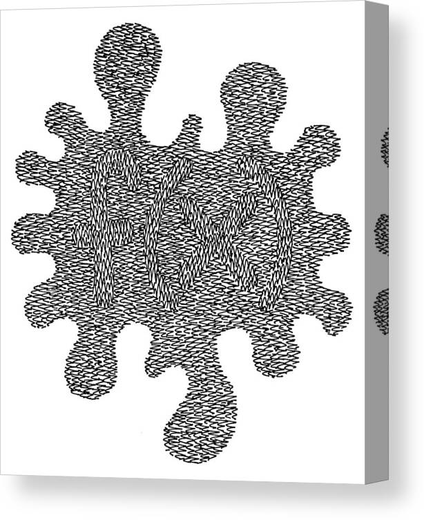 Black And White Canvas Print featuring the drawing Hidden Image #51 by A Mad Doodler
