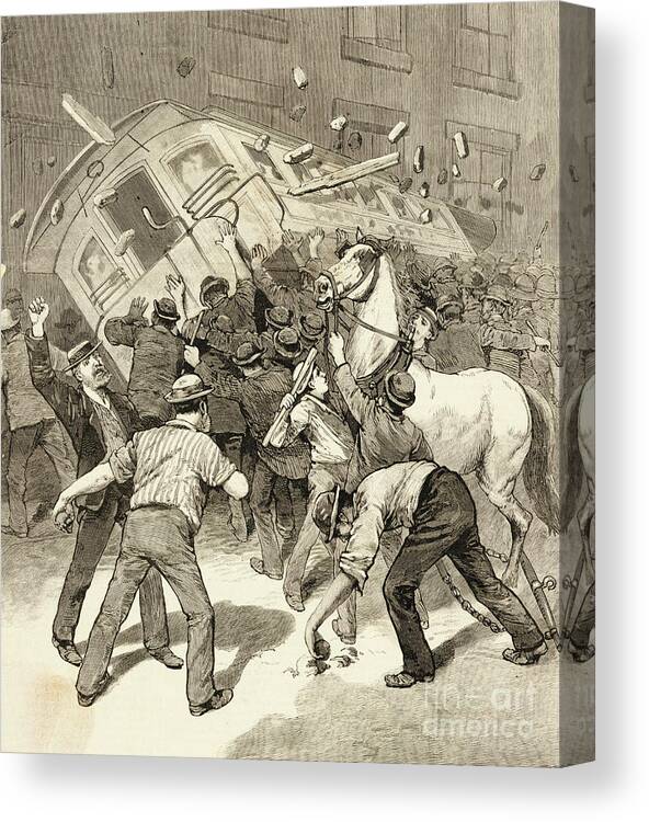 Employment And Labor Canvas Print featuring the photograph Illustration Of Striking Conductors by Bettmann
