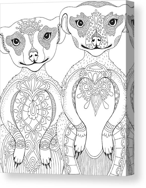 Animals Canvas Print featuring the digital art Jungle Safari 20 by Hello Angel