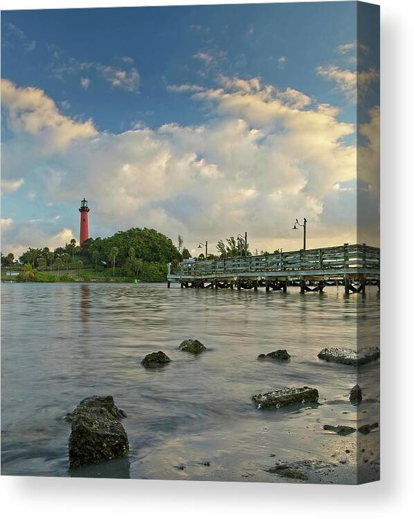 Lighthouse Canvas Print featuring the photograph Jupiter Lighthouse by Steve DaPonte