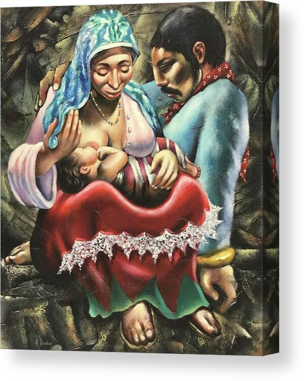 Ricardosart37 Canvas Print featuring the painting La Familia by Ricardo Penalver deceased