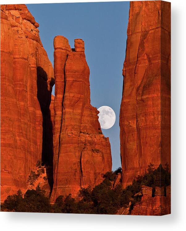 Scenics Canvas Print featuring the photograph Moon In The Cathedral by Norm Cooper