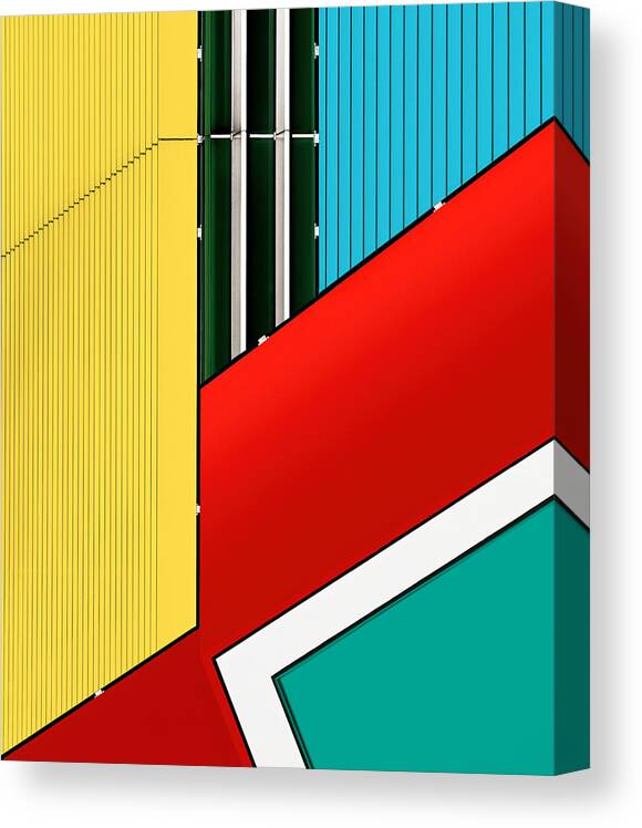 Abstract Canvas Print featuring the photograph Origami Facade by Tomasz Buczkowski (tomush)