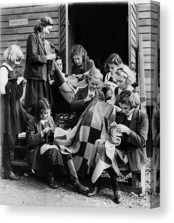 Home Front Canvas Print featuring the photograph Patchwork Evacuees by Fox Photos