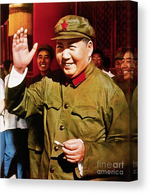 People Canvas Print featuring the photograph Portrait Of Chinese Communist Leader by Bettmann