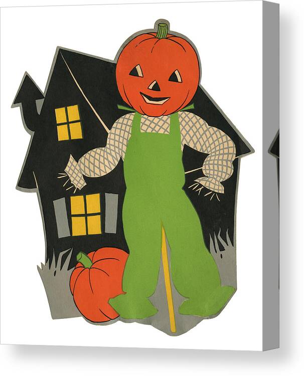 Scarecrow Canvas Print featuring the photograph Pumpkin Scarecrow by Graphicaartis